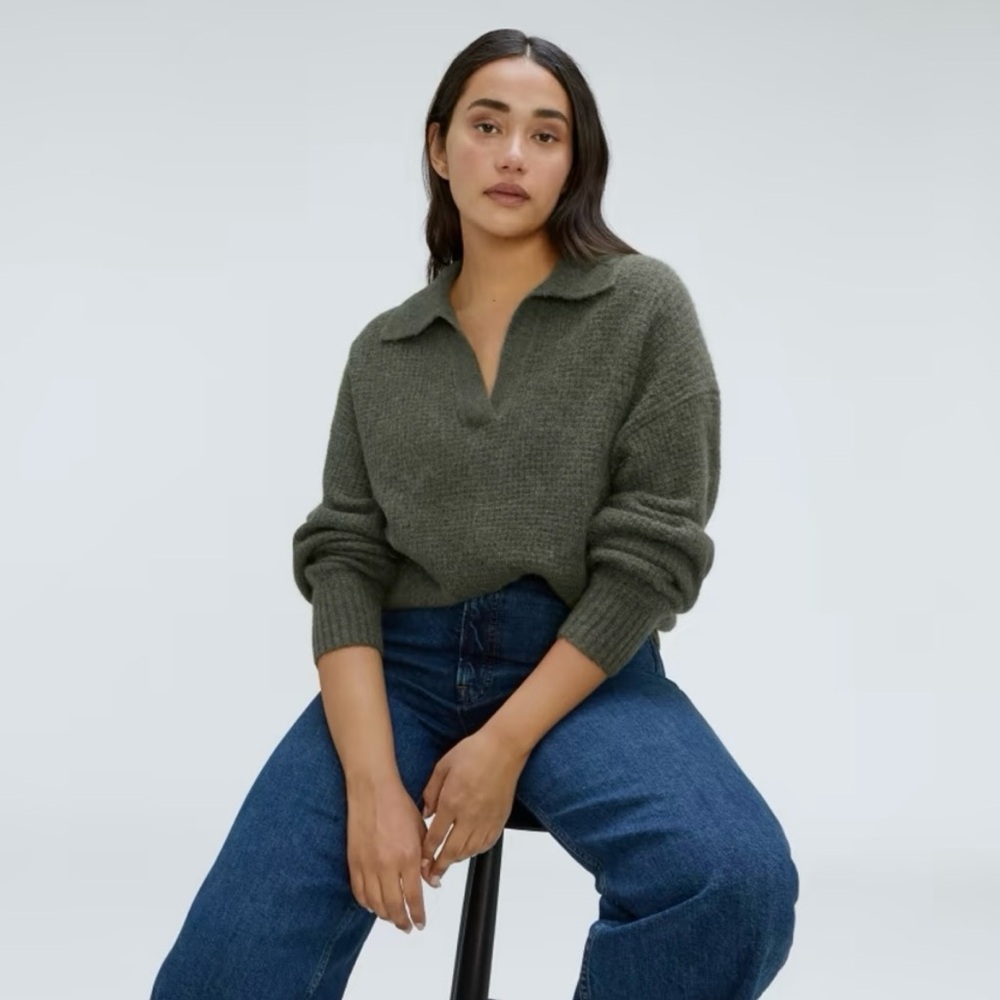 Everlane alpaca polo sweater